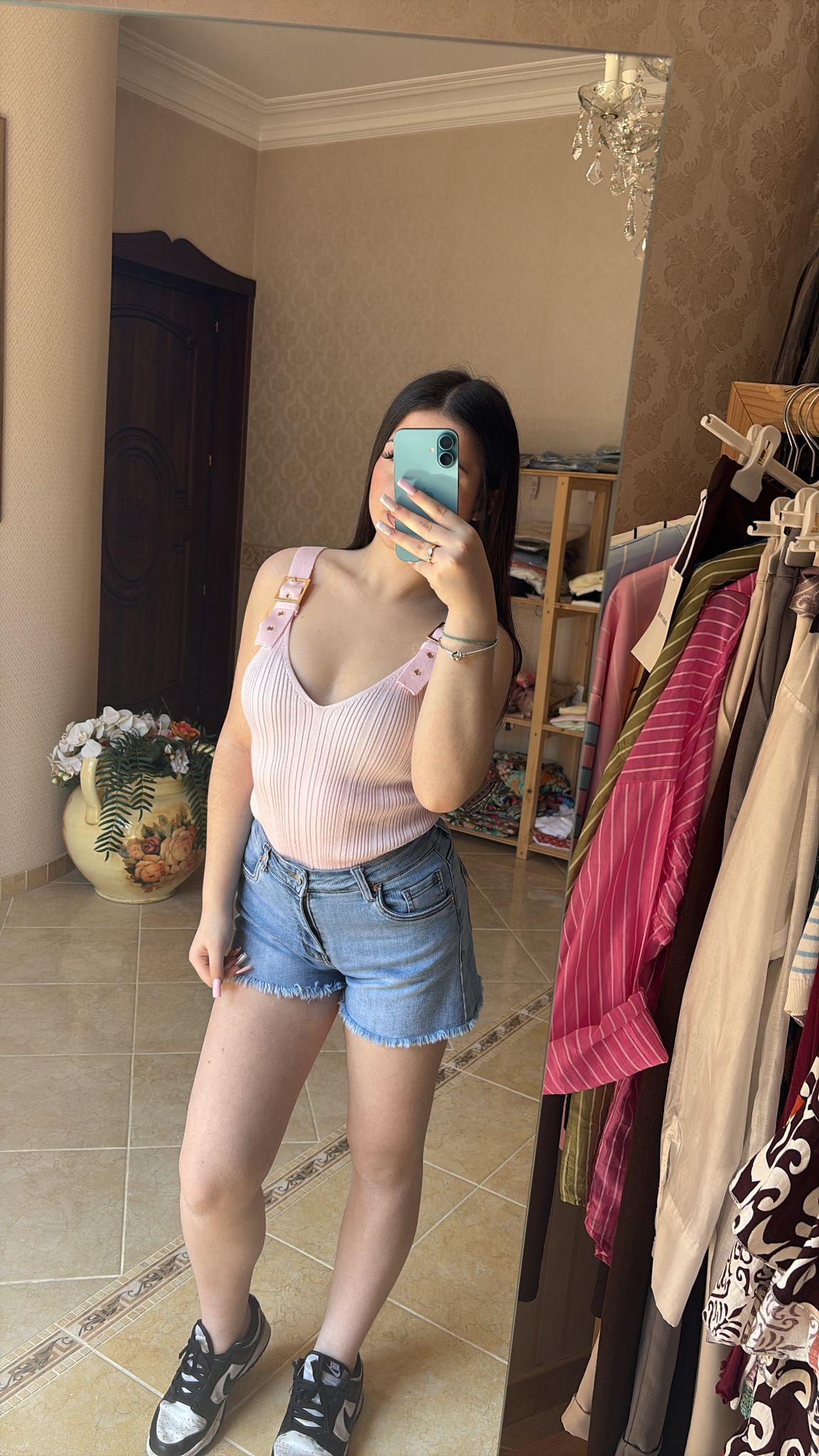 Shorts in Jeans Crystal Pink